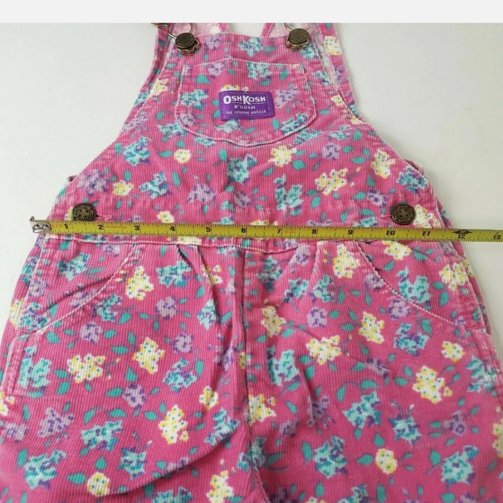 Vintage Oshkosh B'gosh Floral Overalls Corduroy - Picture 10 of 10